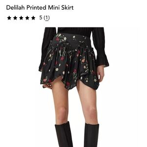 All Saints Delilah Black Floral Mini Skirt